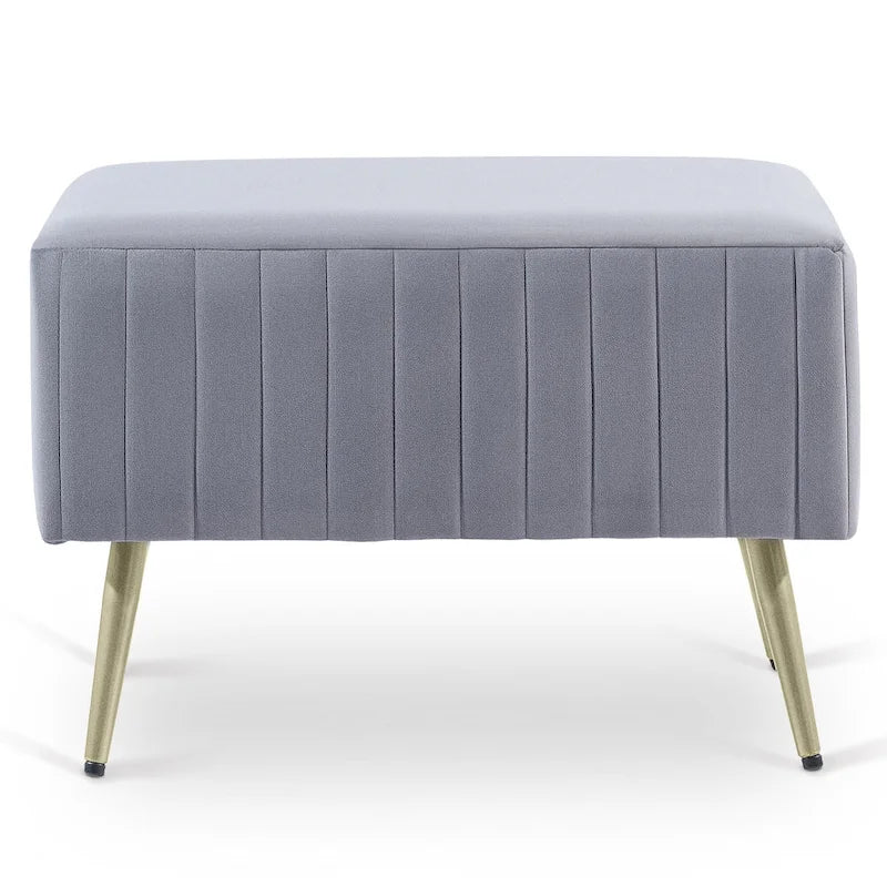 24 Modern Upholstered Entryway Bench with Padded Velvet Seat