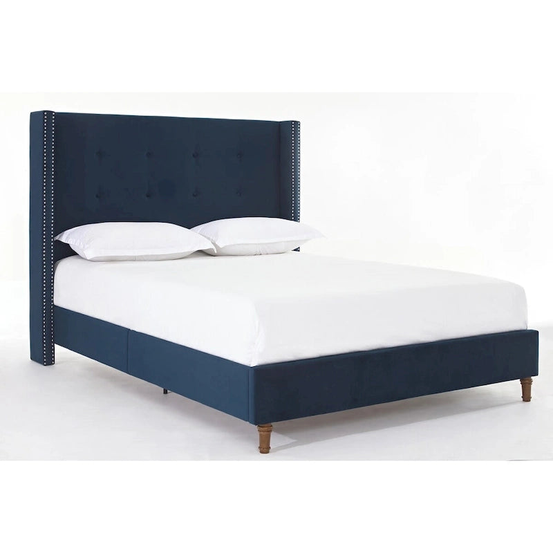 54 High Headboard Upholstered Queen/King Bed (No Box Spring Needed)