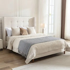 54 High Headboard Upholstered Queen/King Bed (No Box Spring Needed)