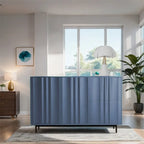 Wave Pattern Storage Cabinet with 2 Doors and 2 Drawers,Adjustable